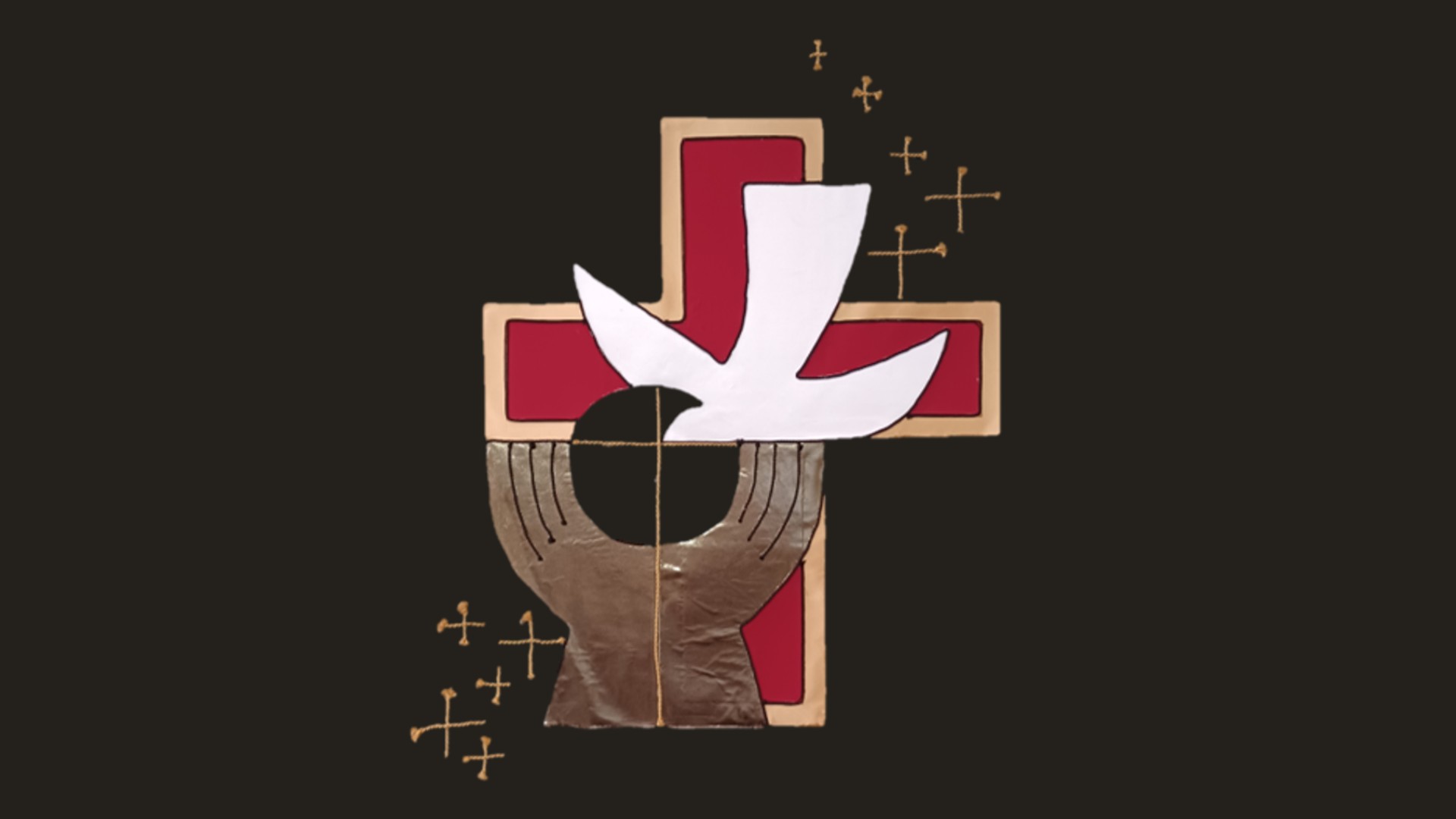 Artwork cross dov communion